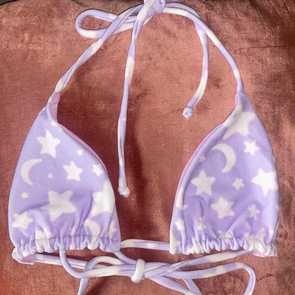 Frankie's Bikinis Lavender Starry Bikini Top - Picture 1 of 7